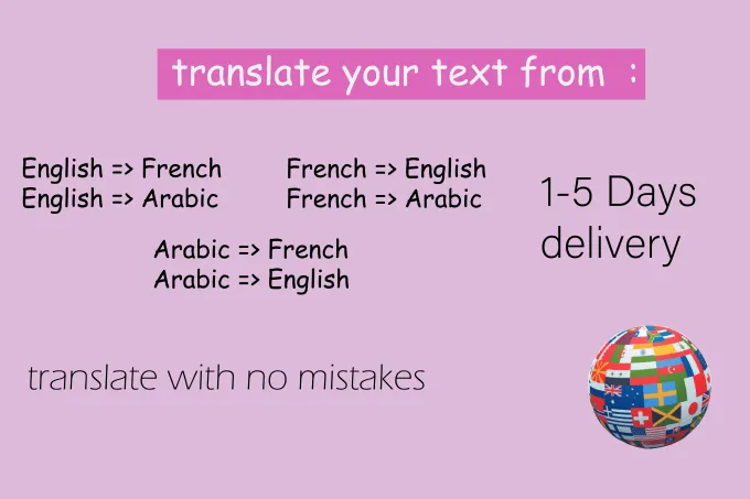 I will translate all kinds of languages, including those from all countries.